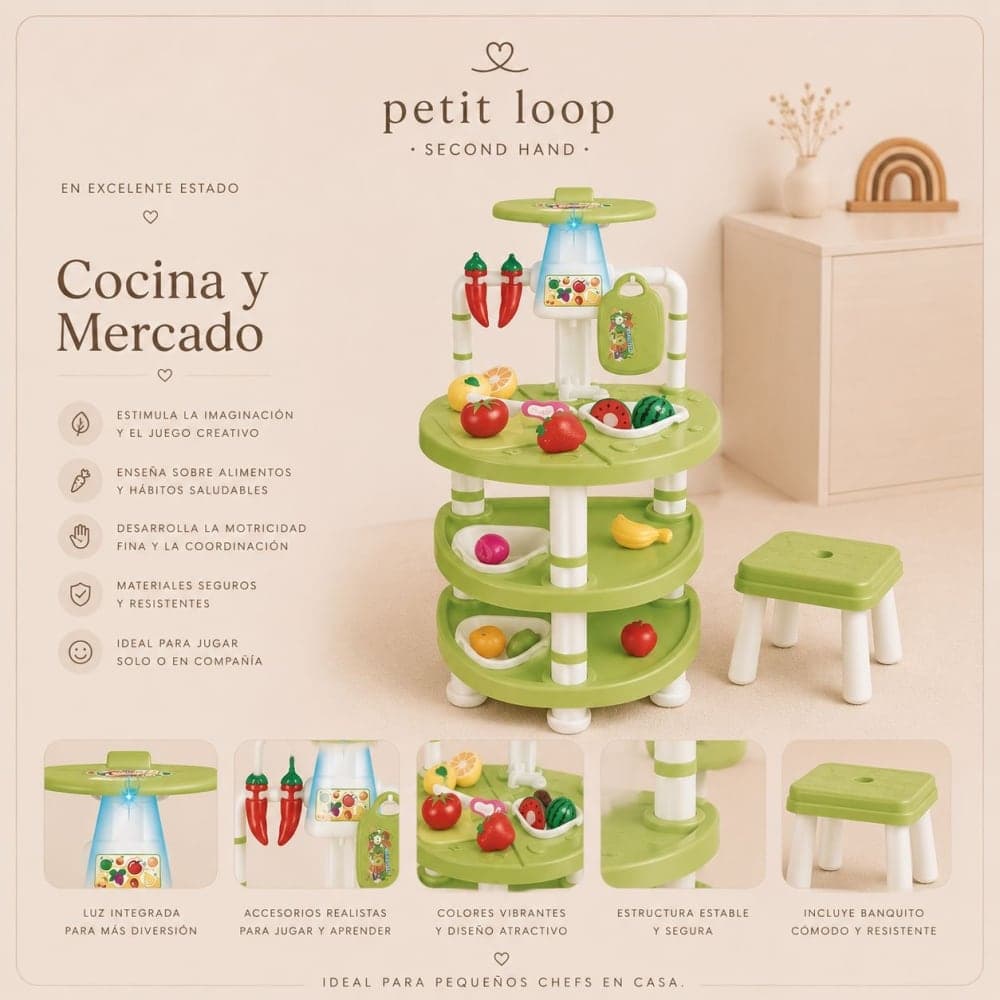 Cocinita de juguete verde